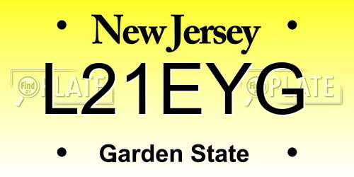 L21EYG New Jersey License Plate