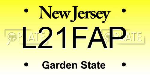 L21FAP New Jersey License Plate