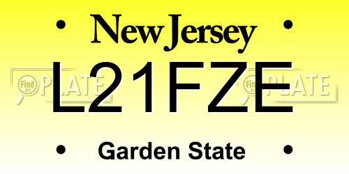 L21FZE New Jersey License Plate