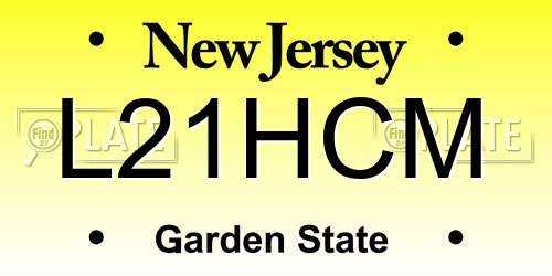 L21HCM New Jersey License Plate