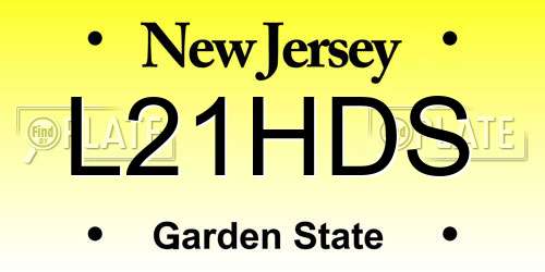 L21HDS New Jersey License Plate