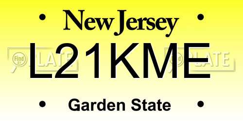 L21KME New Jersey License Plate
