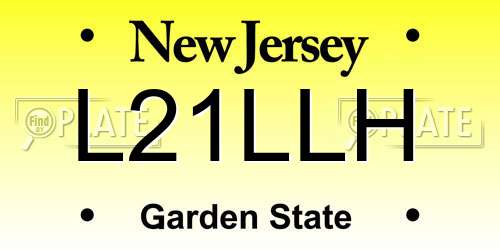 L21LLH New Jersey License Plate
