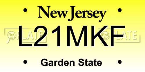 L21MKF New Jersey License Plate
