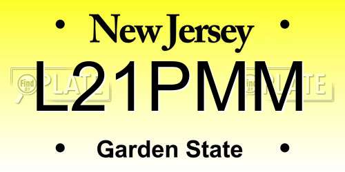 L21PMM New Jersey License Plate