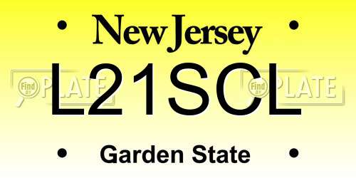 L21SCL New Jersey License Plate