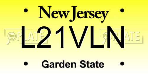 L21VLN New Jersey License Plate