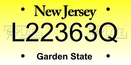 L22363Q New Jersey License Plate