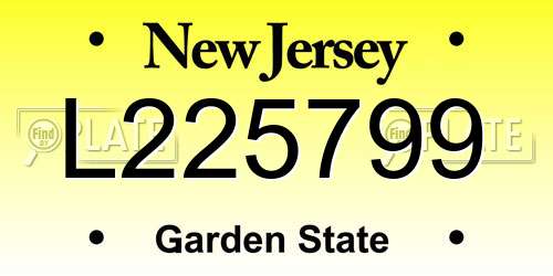 L225799 New Jersey License Plate