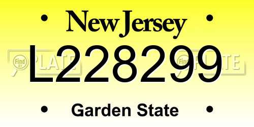 L228299 New Jersey License Plate