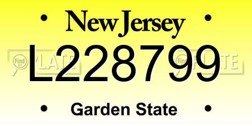 L228799 New Jersey License Plate