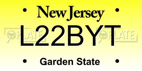 L22BYT New Jersey License Plate
