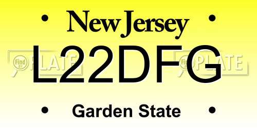 L22DFG New Jersey License Plate