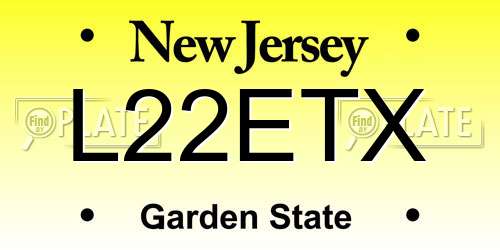 L22ETX New Jersey License Plate