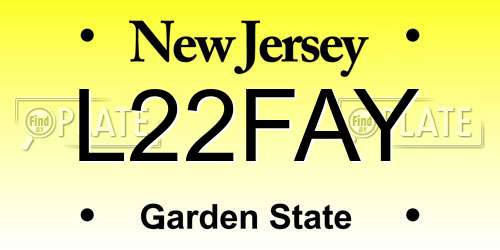 L22FAY New Jersey License Plate
