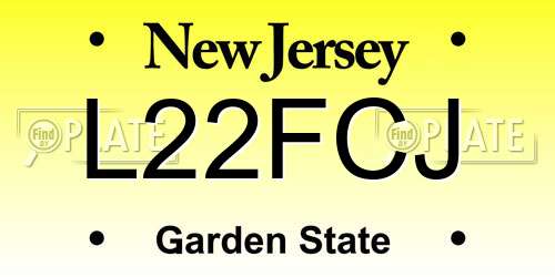 L22FCJ New Jersey License Plate