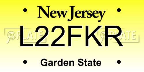 L22FKR New Jersey License Plate