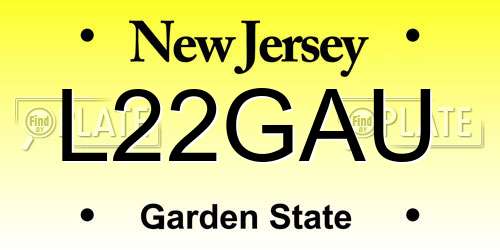 L22GAU New Jersey License Plate
