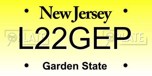 L22GEP New Jersey License Plate