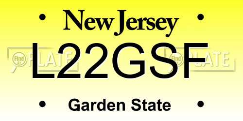 L22GSF New Jersey License Plate