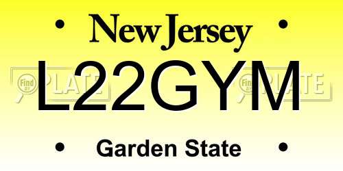 L22GYM New Jersey License Plate
