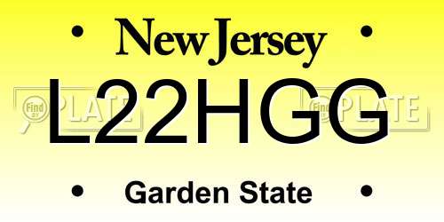 L22HGG New Jersey License Plate