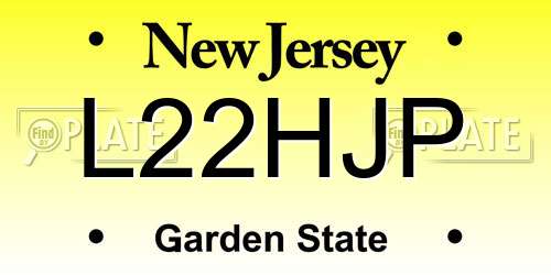 L22HJP New Jersey License Plate