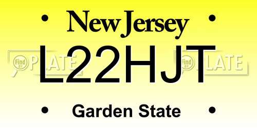 L22HJT New Jersey License Plate