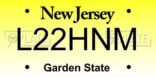 L22HNM New Jersey License Plate