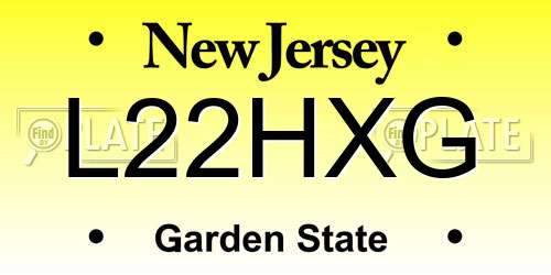 L22HXG New Jersey License Plate