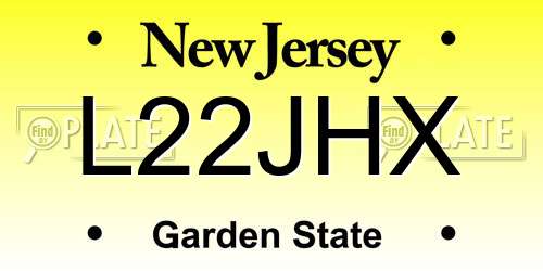 L22JHX New Jersey License Plate