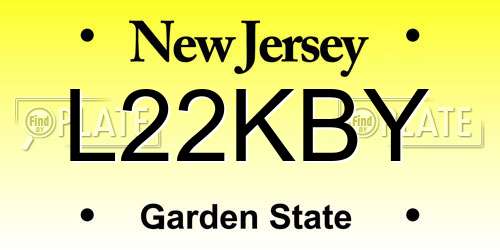 L22KBY New Jersey License Plate