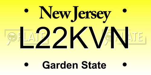 L22KVN New Jersey License Plate