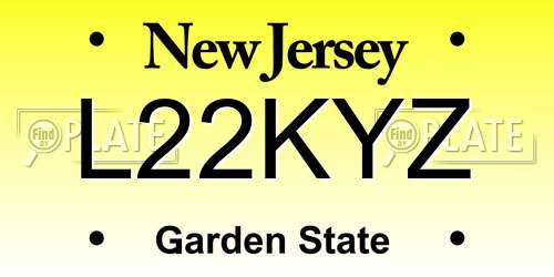 L22KYZ New Jersey License Plate