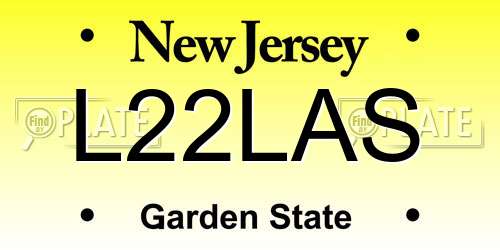 L22LAS New Jersey License Plate