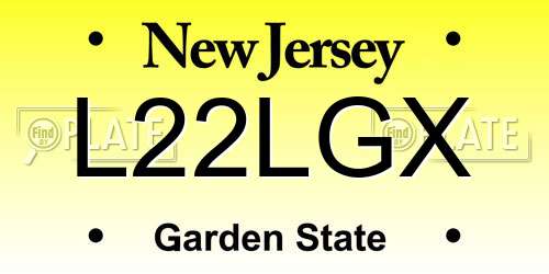 L22LGX New Jersey License Plate