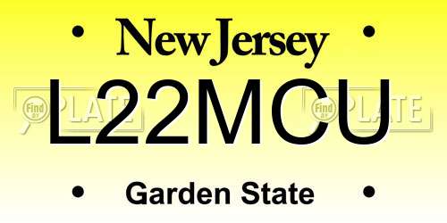 L22MCU New Jersey License Plate