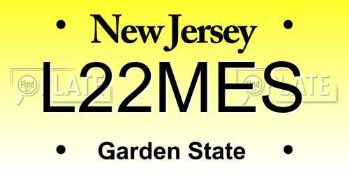 L22MES New Jersey License Plate