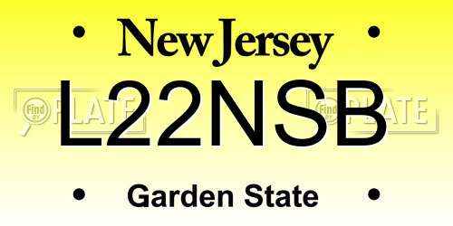 L22NSB New Jersey License Plate