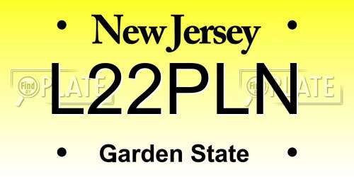 L22PLN New Jersey License Plate