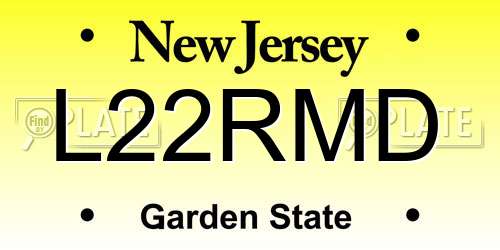L22RMD New Jersey License Plate