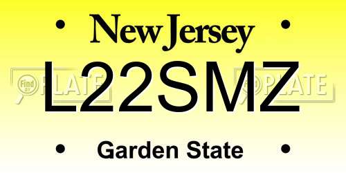 L22SMZ New Jersey License Plate