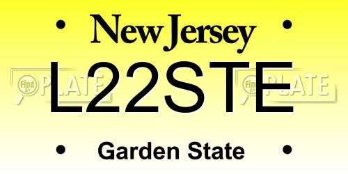 L22STE New Jersey License Plate