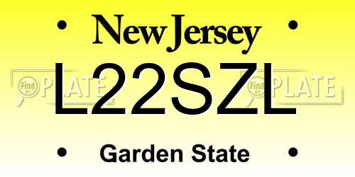 L22SZL New Jersey License Plate