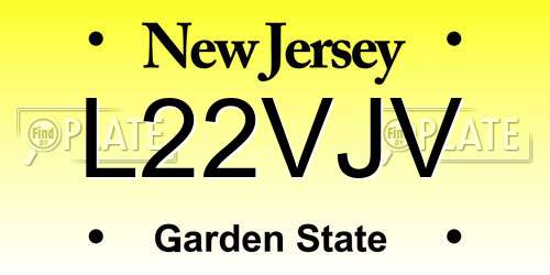 L22VJV New Jersey License Plate
