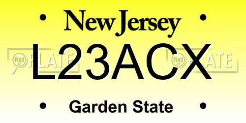 L23ACX New Jersey License Plate