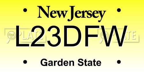 L23DFW New Jersey License Plate