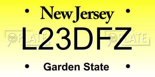 L23DFZ New Jersey License Plate