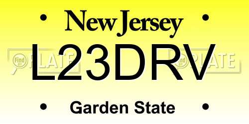 L23DRV New Jersey License Plate