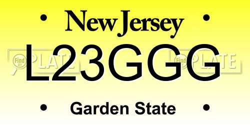 L23GGG New Jersey License Plate